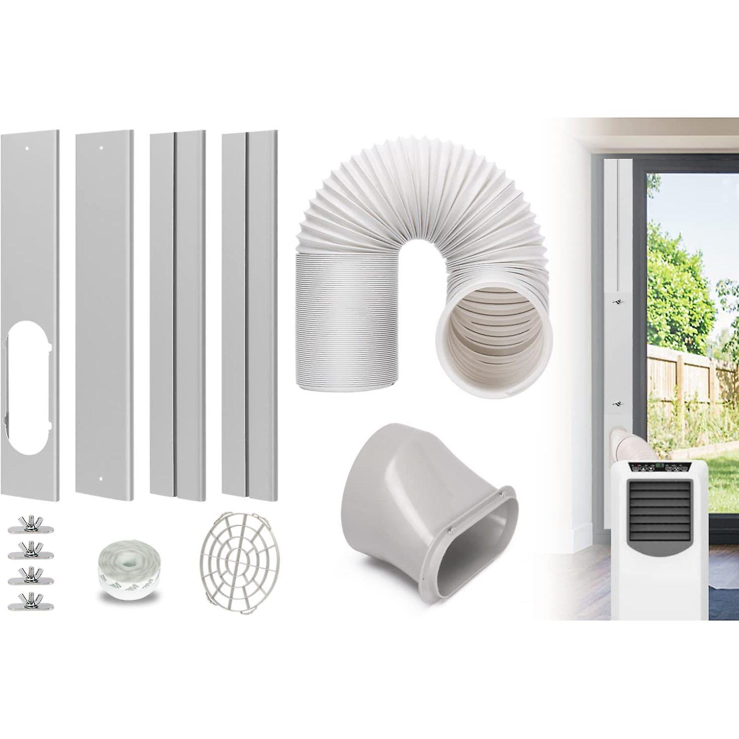 Dexusay Sliding Door Air Conditioner Kit， Portable Ac Sliding Glass Door Vent Kit Seal Plates With 5.9 Exhaust Hose . Coupler For A/c Replacement Door