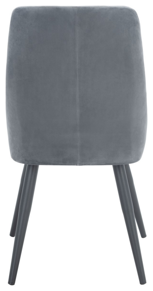 Karen Upholstered Dining Chair set of 2 Slate Grey / Black   Midcentury   Dining Chairs   by Peachtree Fine Furniture  Houzz