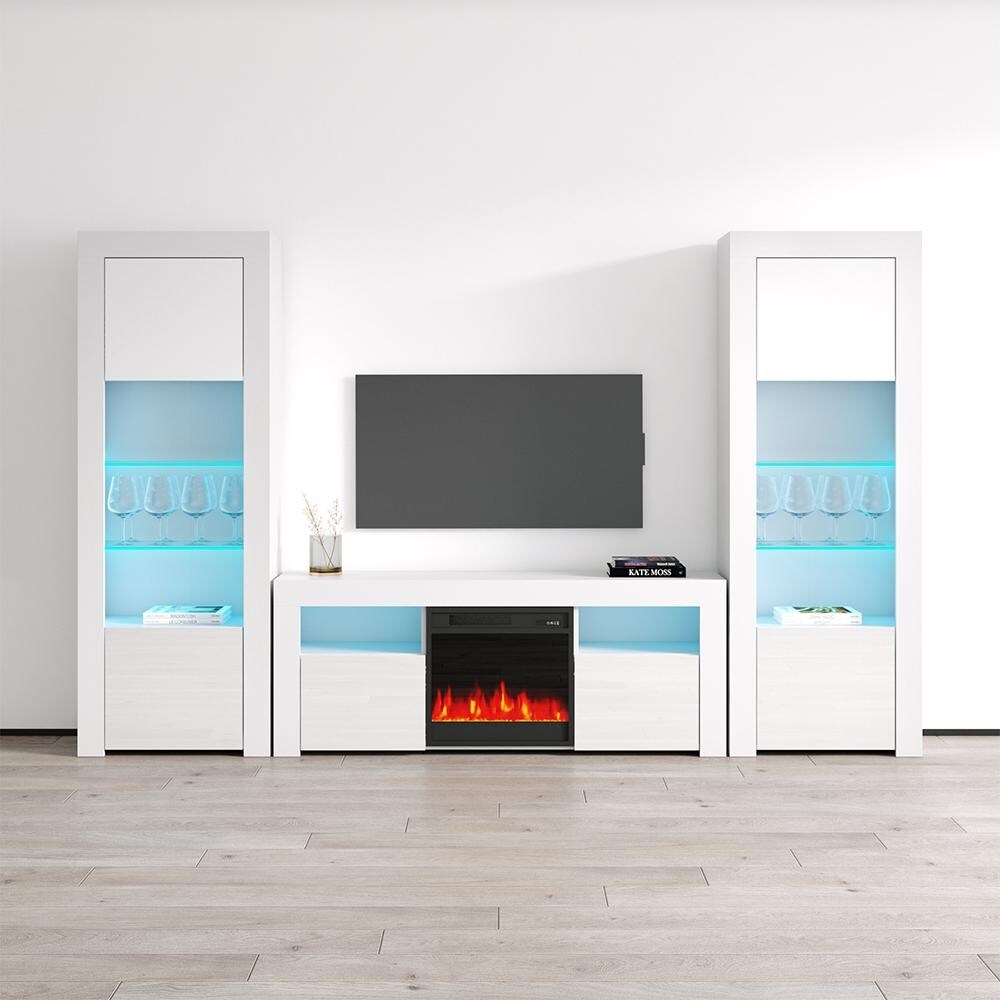 Milano Modern Electric Fireplace / Entertainment Center Wall Unit