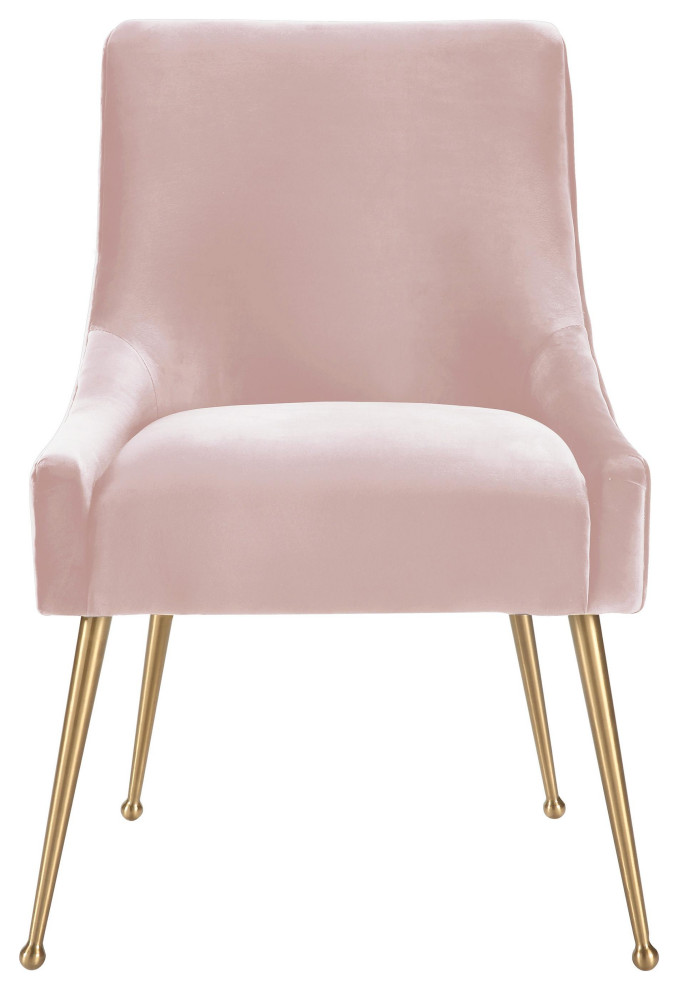 Beatrix Blush Velvet Side Chair   Midcentury   Dining Chairs   by IsabellesLightingcom  Houzz