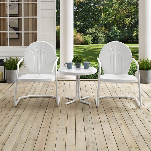 Griffith 3pc Outdoor Conversation Set White Crosley