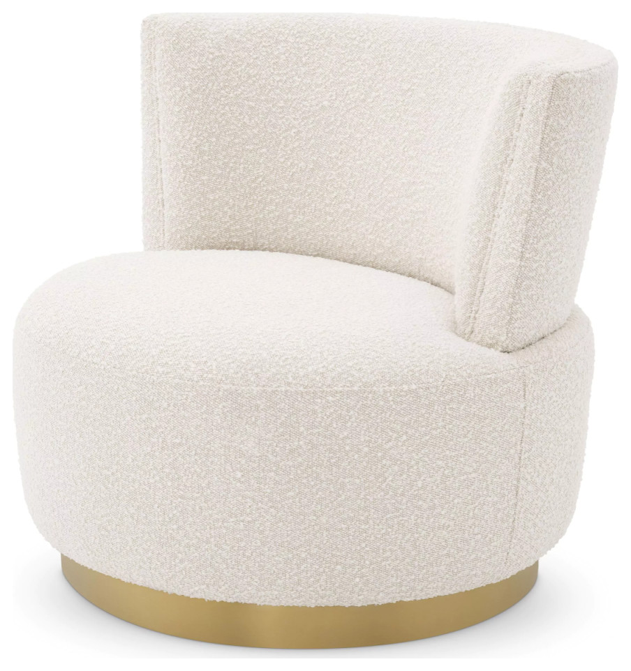 Boucl√© Upholstered Swivel Chair  Eichholtz Alonso   Contemporary   Armchairs And Accent Chairs   by Oroa   Distinctive Furniture  Houzz