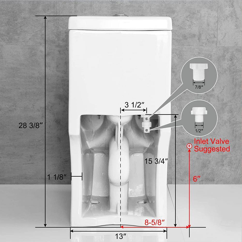 HOROW 1-piece 0.81.28 GPF Dual Flush Round Toilet in White with Seat Included HR-0033S