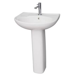 Barclay Products Cynthia 520 Pedestal Combo Bathroom Sink in White 3-161WH