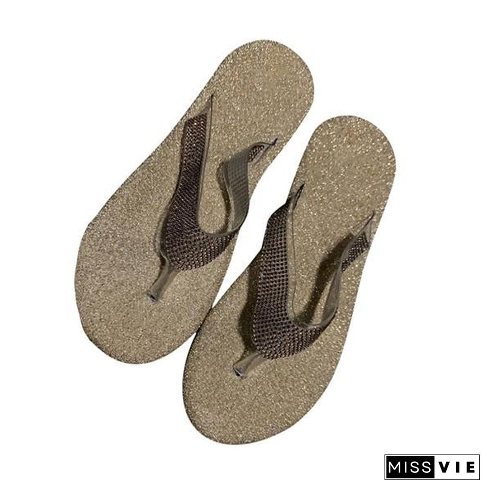 Women Casual Beach Flip Flops Slide Flash Bling Slippers