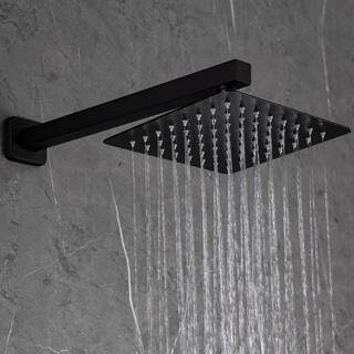 Parrot Uncle Torrence Single-Handle Square High Pressure Shower Faucet with Rough-In Valve in Matte Black JK-RCS85010MB