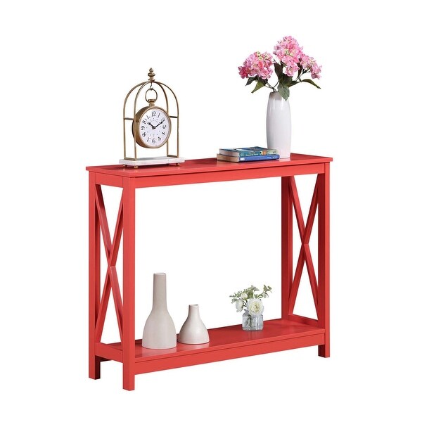 Oxford Console Table with Shelf， Coral