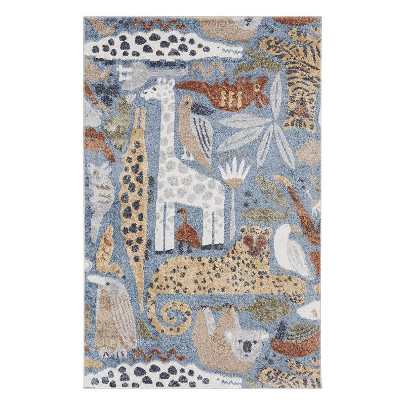 Nourison Astra Safari Animals Kids Washable Indoor Rug