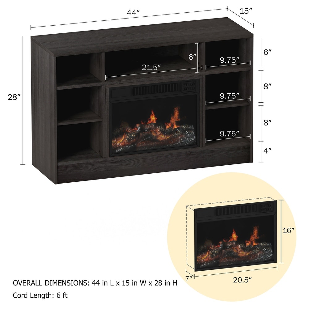 Northwest Electric Fireplace TV Stand  Gray   44 inch