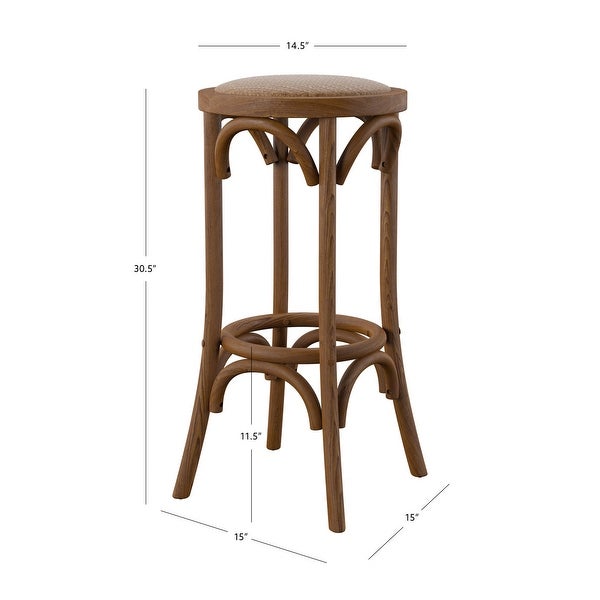 Flint Walnut Rustic Backless Bar Stool