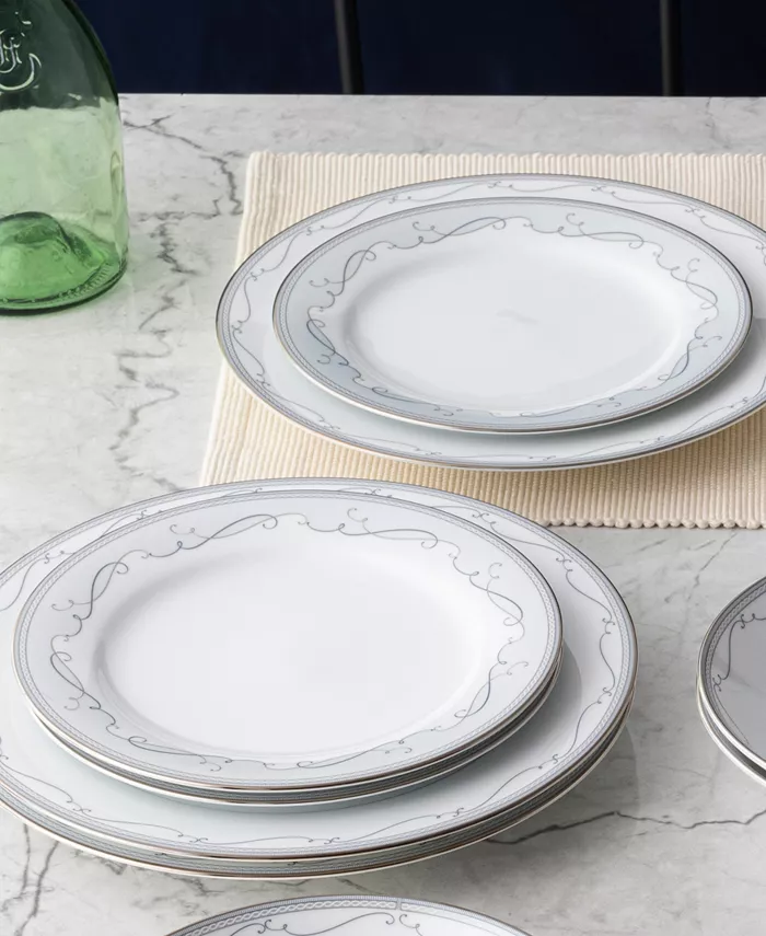 Noritake Satin Flourish 4 Piece Salad Plate Set Service for 4