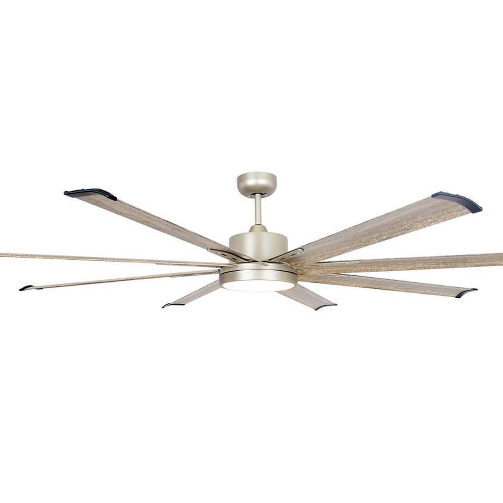 Parrot Uncle Bankston 72 in Integrated LED Brushed Nickel Ceiling Fan with Light and Remote Control