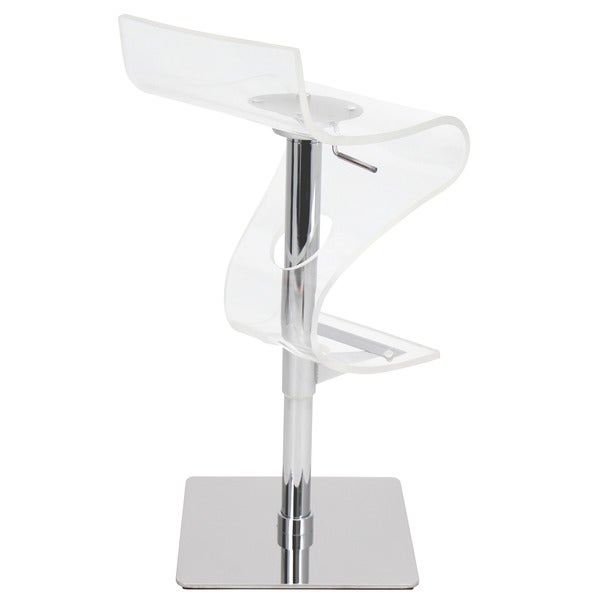 Viva Clear Acrylic Adjustable Height Bar Stool