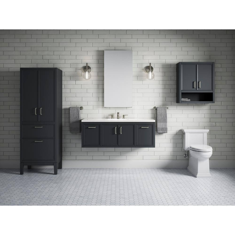 KOHLER Winnow 48.125 in W x 18.0625 in. D x 35.625 in. H Bathroom Vanity in Slate Grey with Quartz Top K-33580-ASB-1WX