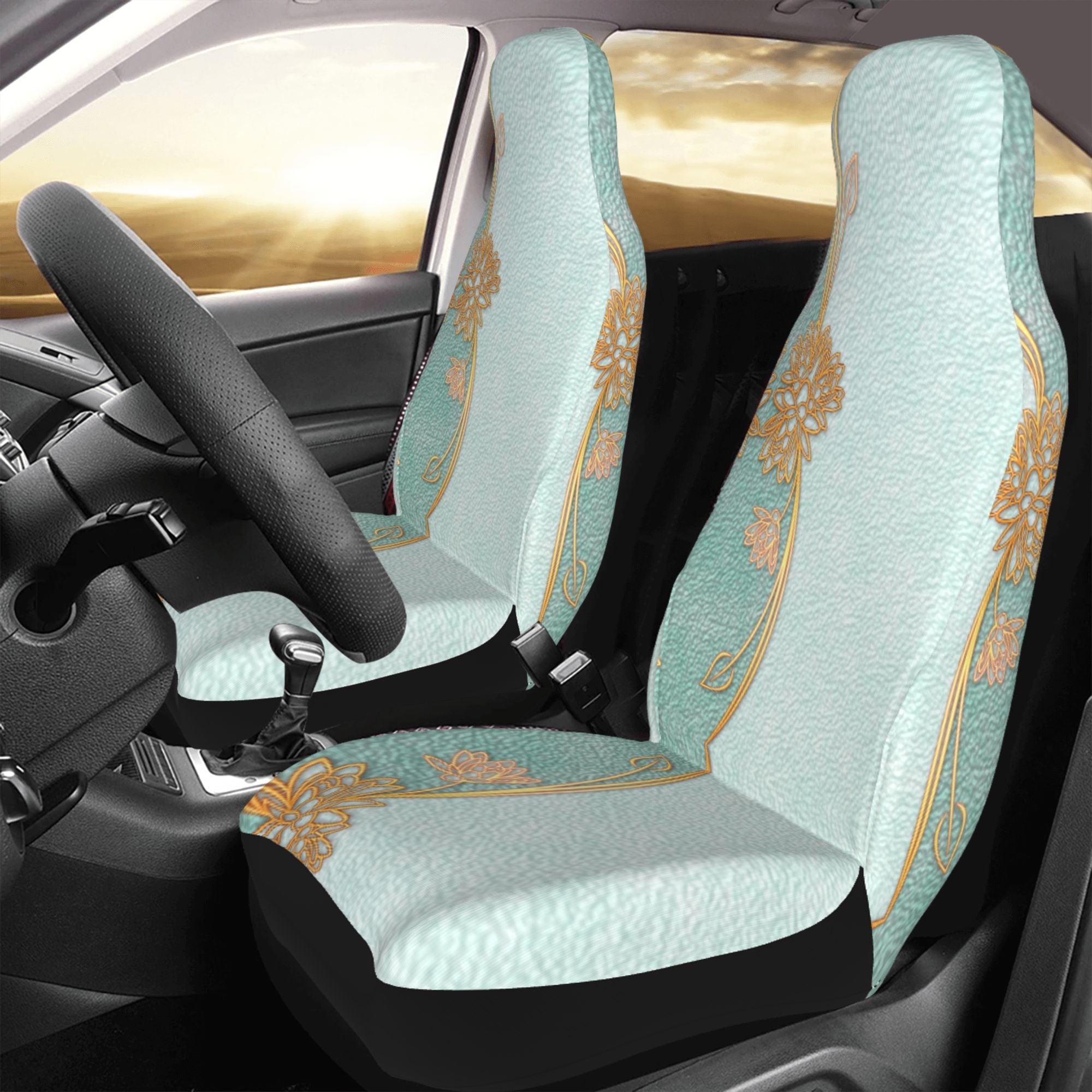 ZICANCN Car Seat Cover Green Vintage Vase Car Front Seat Covers Protectors ， Automotive Seat Covers for Cars Trucks Suv