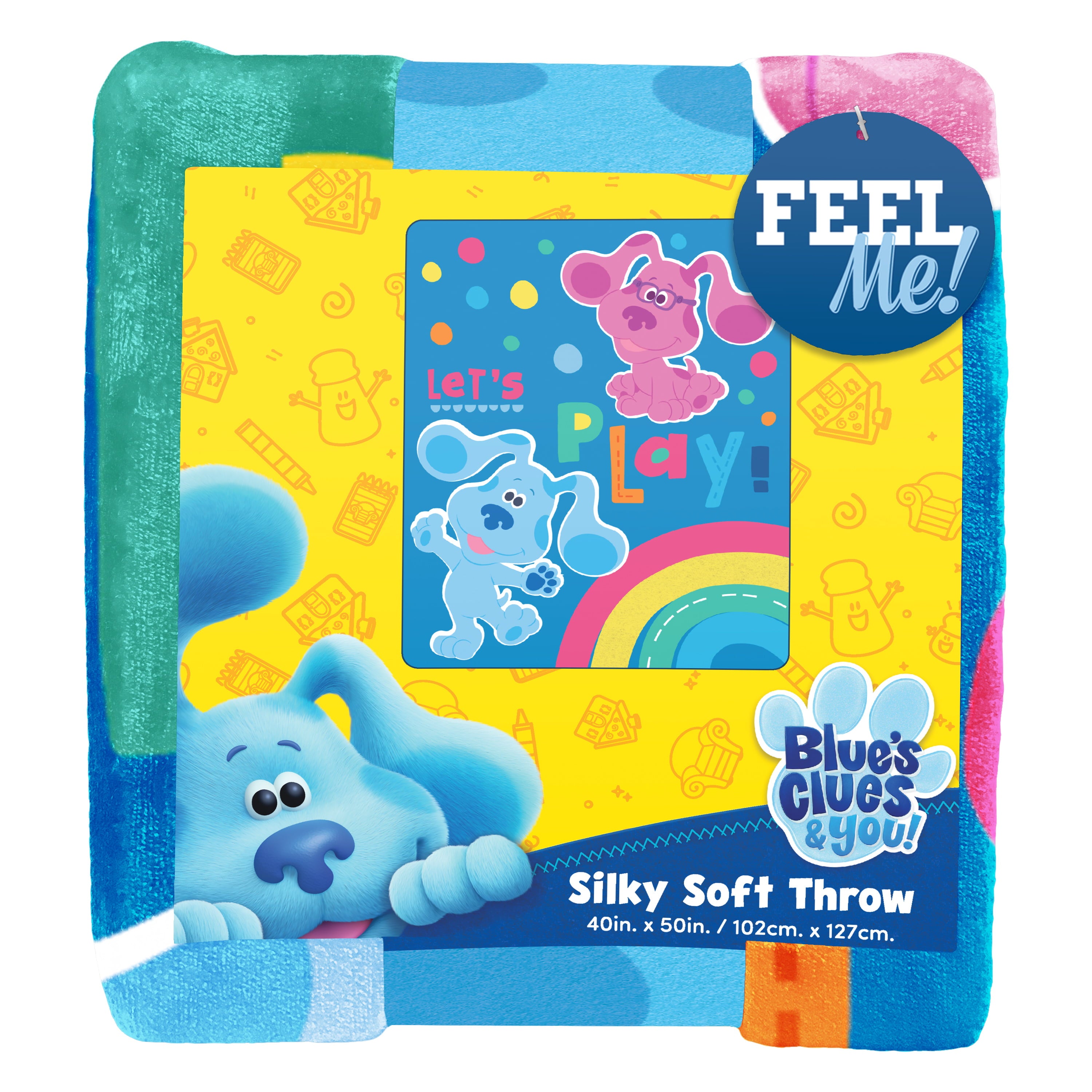 Nickelodeon Blues Clues Throw Blanket， Let's Play， Silk Touch， 40