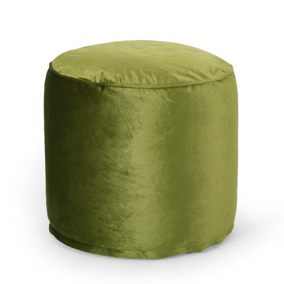 Gwinnett Modern Velveteen Cylinder Pouf  Sage Gree...