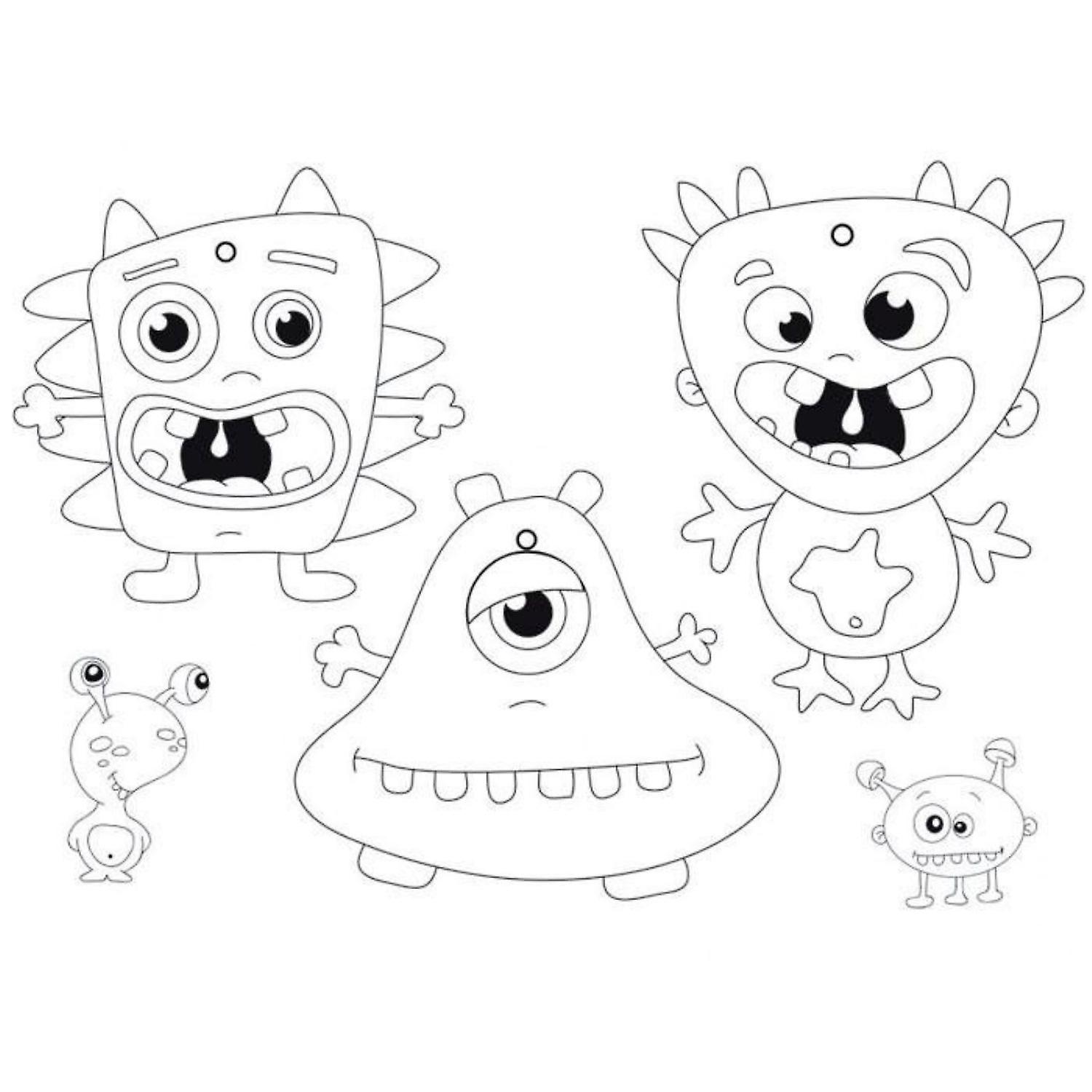 Kit 12 crazy plastic Monsters keyrings