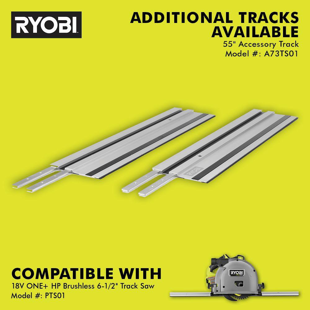 RYOBI ONE+ HP 18V Brushless Cordless 6-12 in. Track Saw Kit with (2) 4.0 Ah HIGH PERFORMANCE Batteries and Charger PTS01K-PBP004