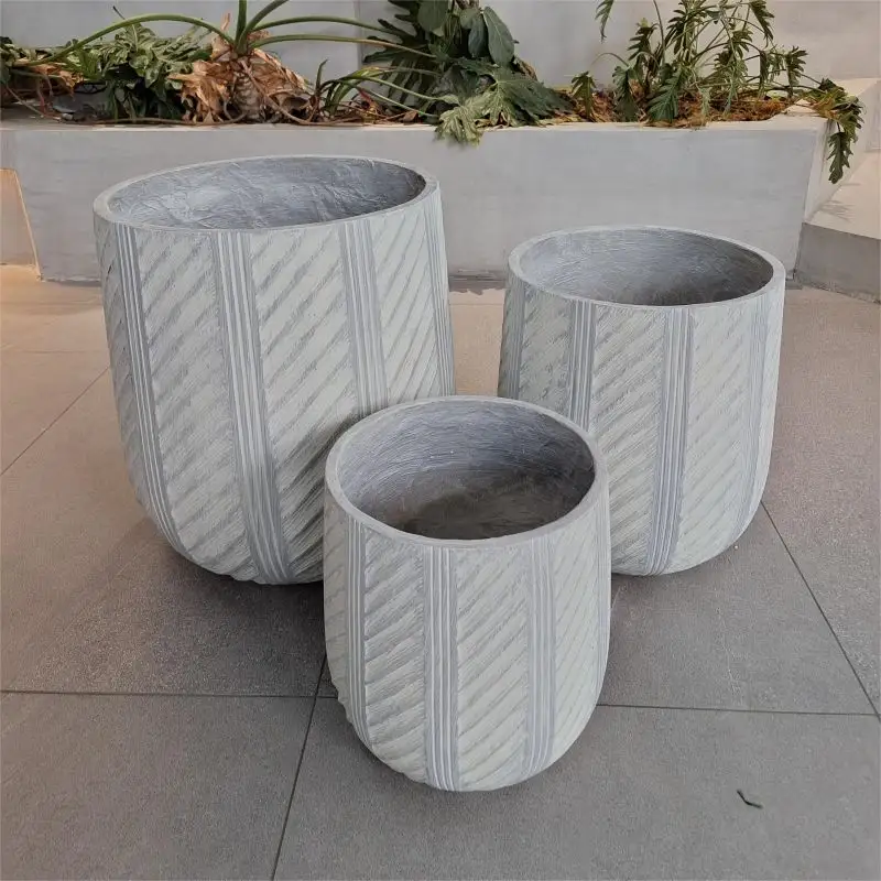 Factory Supplies Garden Plants Good Sale Fiber Clay Pots Factory Price Flowerpots Sets For Home Decor