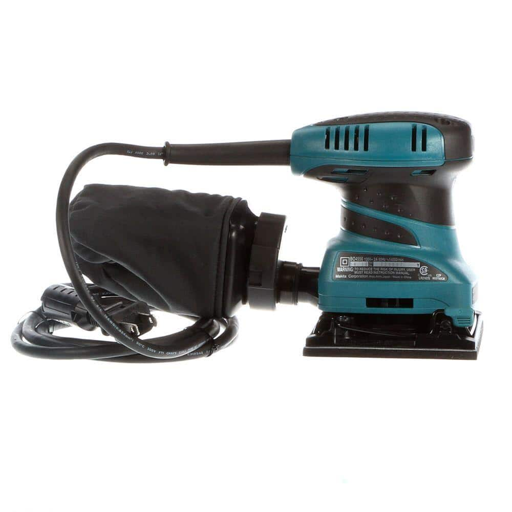 Makita 2 Amp Corded 1/4 Sheet Finishing Sander with 60G Paper, 100G Paper, 150G Paper, Dust Bag and Punch Plate BO4556