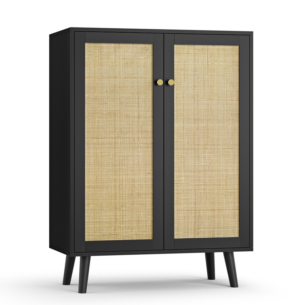 Anmytek Black Rattan Cabinet  44\