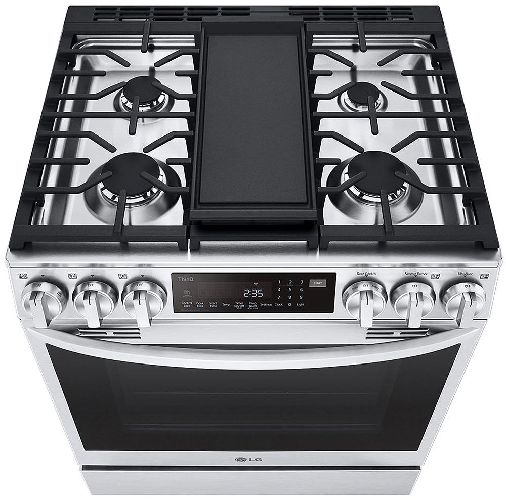 LG 6.3 Cu. Ft. PrintProof Stainless Steel Smart Wi-Fi Enabled ProBake Convection InstaView Gas Slide-In Range With Air Fry