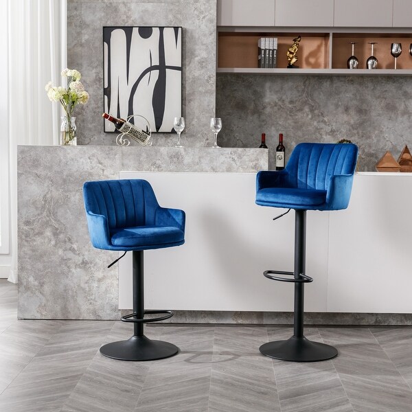 Bar Stools Set of 2 - Adjustable Barstools， Counter Height Bar Chairs