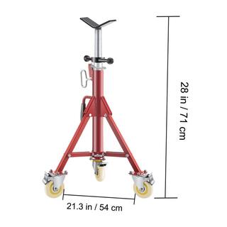 VEVOR Pipe Jack Stand wCasters 882 lbs. V Head Pipe Stand Adjustable Height 28 in. to 52 in. Folding Pipe Stands 18 12 in. GJGJXDL1107AV65OSV0