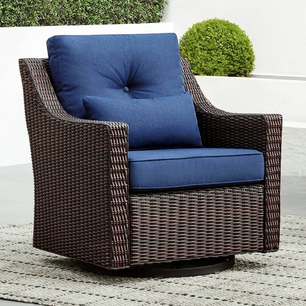 Murphy Outdoor Wicker Patio Furniture Swivel Glider Chair