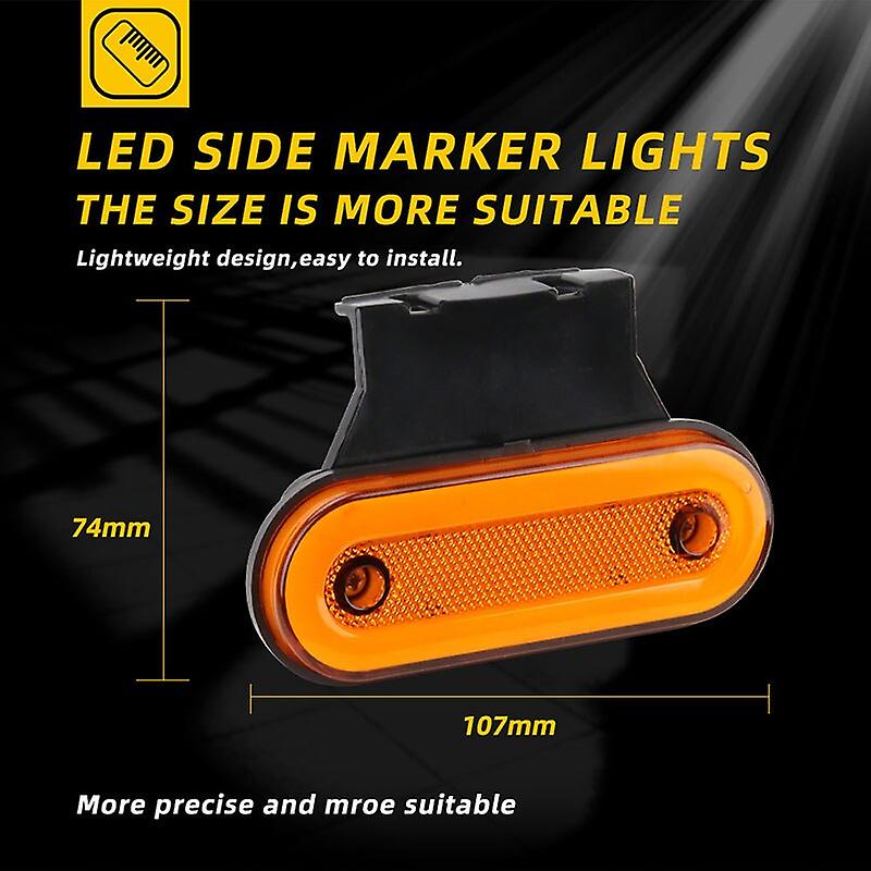 12v 24v Led Side Marker Light With Bracket Truck Clearance Lamp Tail Light Trailer Tractor Lorry Warning Parking Lamp