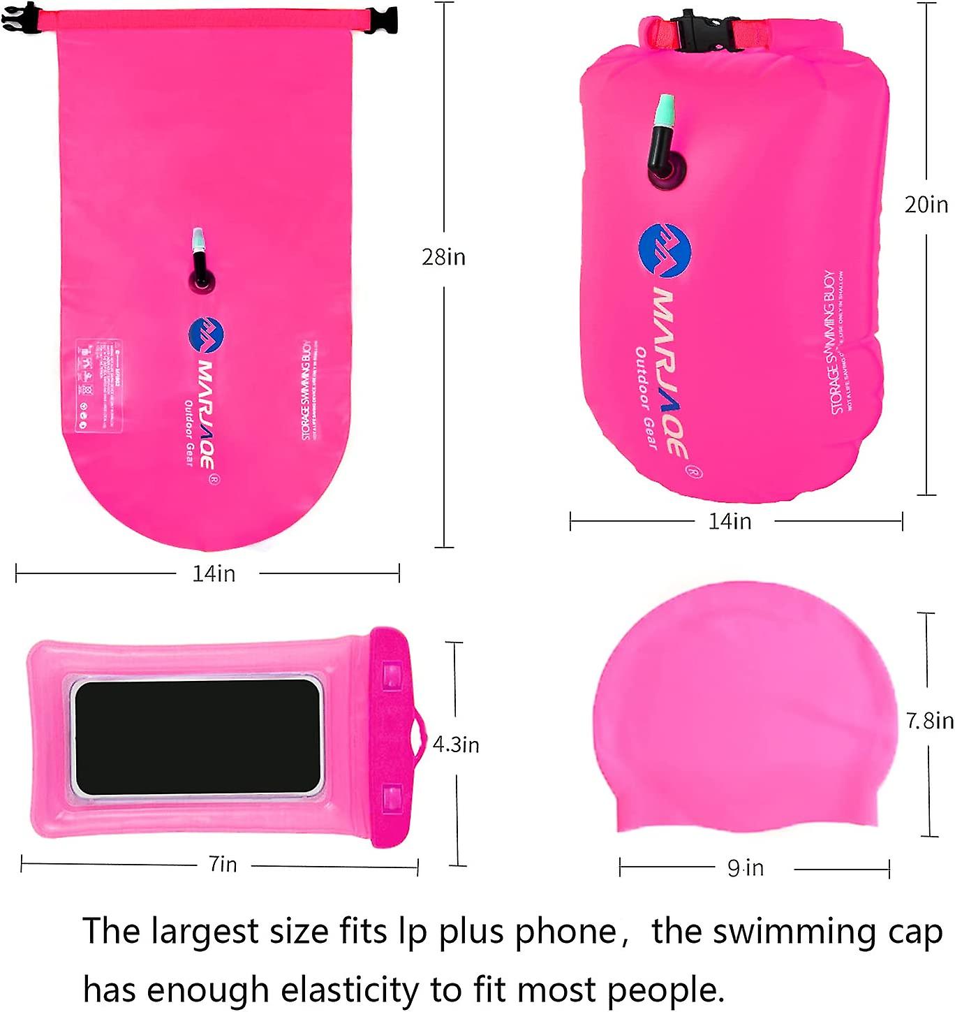 Open Water Swim Buoy Inflatable Swim Bubble For Swimmers And Triathlons， Keep Dry Safety 20l Swim Buoy Tow Float Waterproof Bag