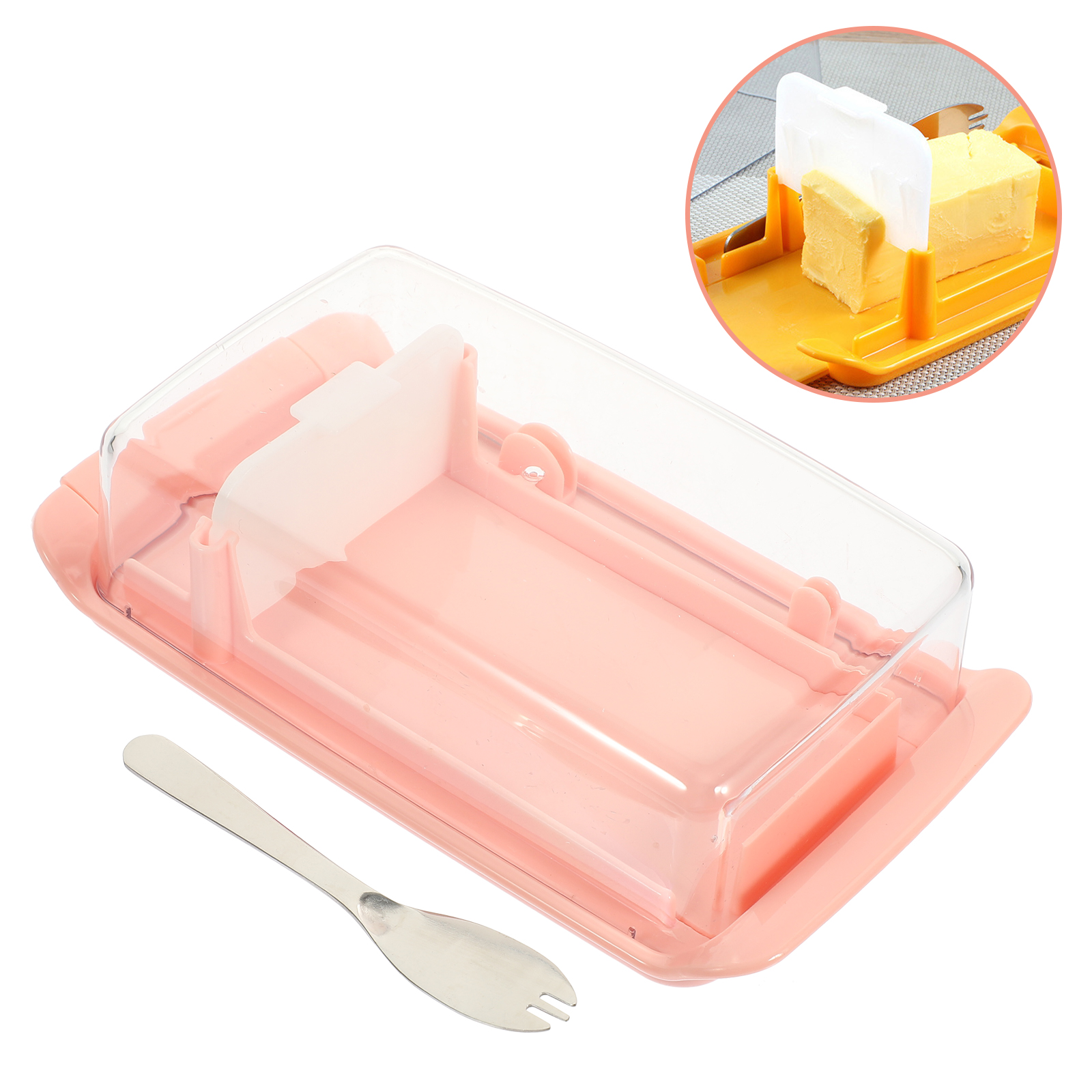 Stainless Steel Butter Cutter Cheese Butter Serving Storage Container Plate Butter Cheese Fresh Box