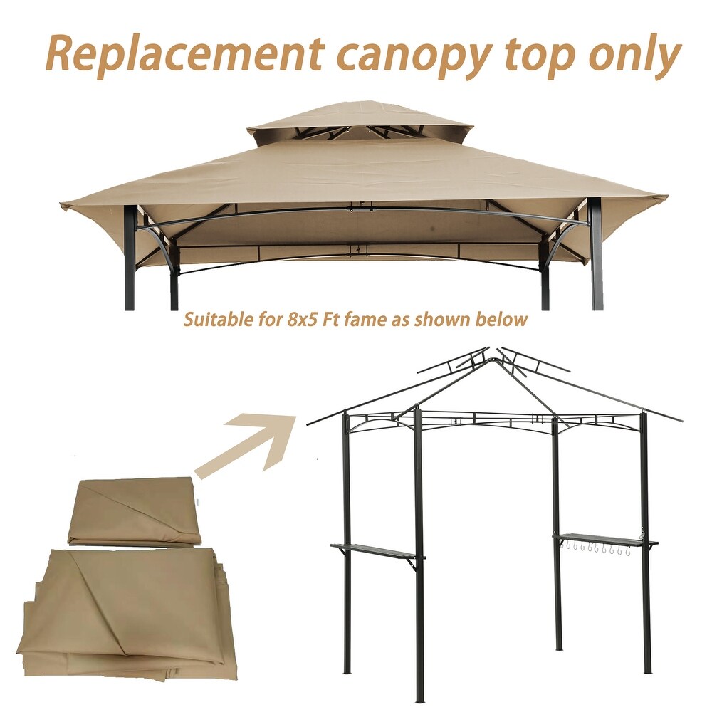 Grill Gazebo Replacement Canopy Double Tiered BBQ Tent Roof Top Cover