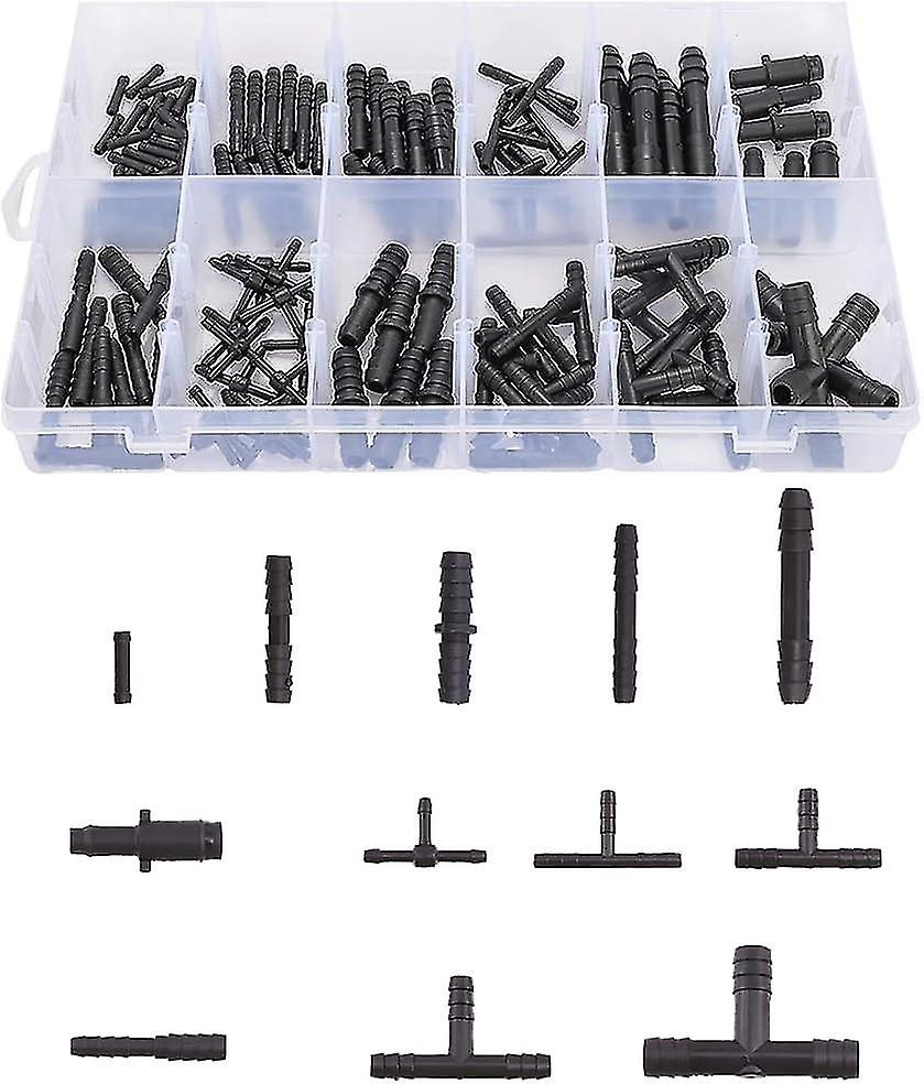 Vacuum Connector Assortment， 113 Pcs Nylon Barbed Type Vacuum Tubing Connector Assortment Kit， 12 Sizes Hose Tee Reducer And Straight Connec