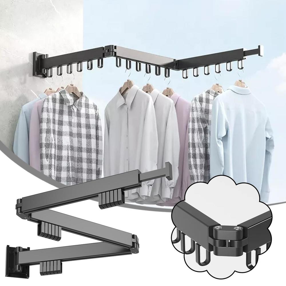 MINM Folding Clothes Hanger Aluminum Retractable Drying Rack Wall-mounted Laundry Storage Space Save Home Hotel Clothes Hanger