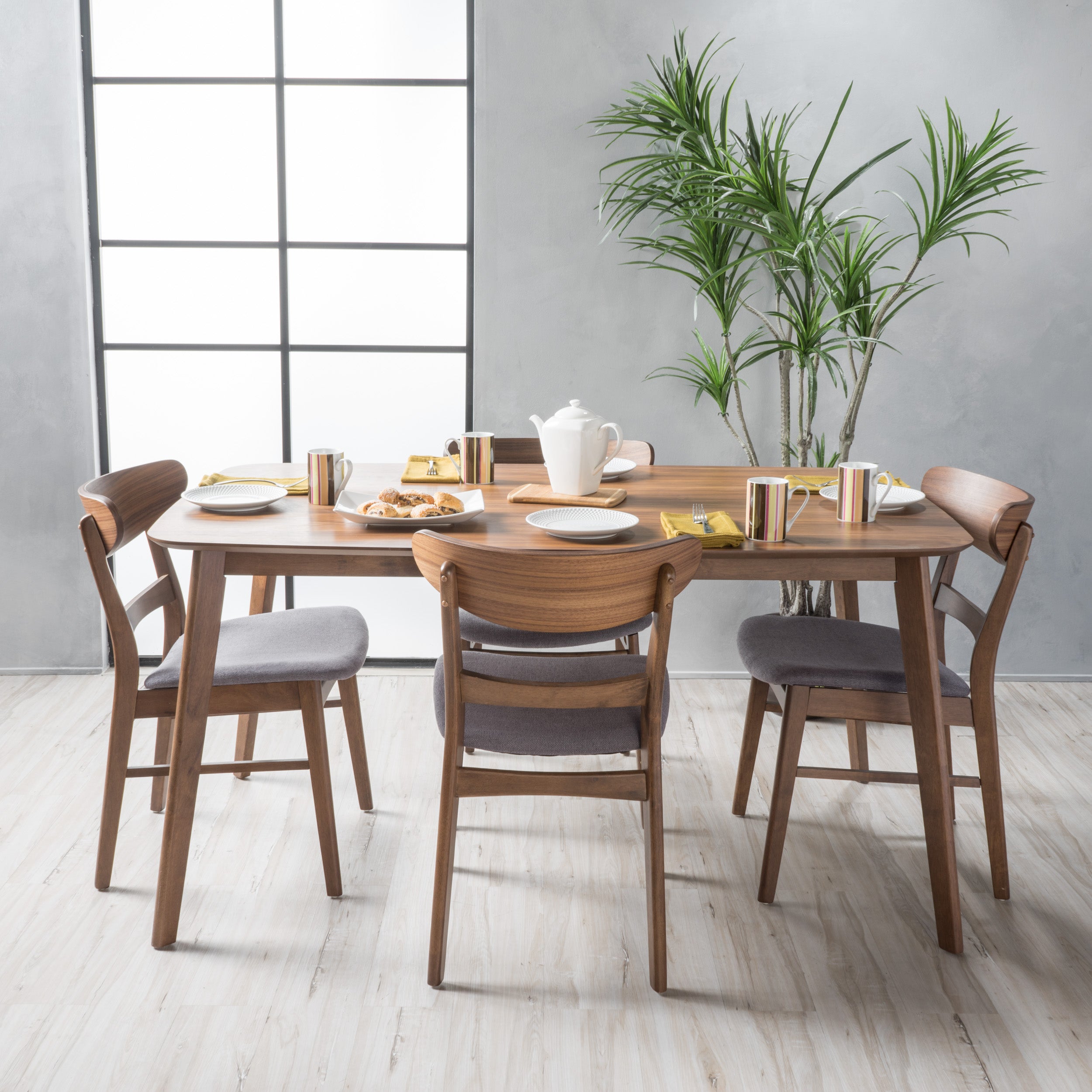 Helen Mid-Century Modern 5 Piece Dining Set