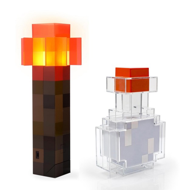 Ukonic Minecraft 2 piece Light Bundle Potion Bottle amp Redstone Torch Lamp