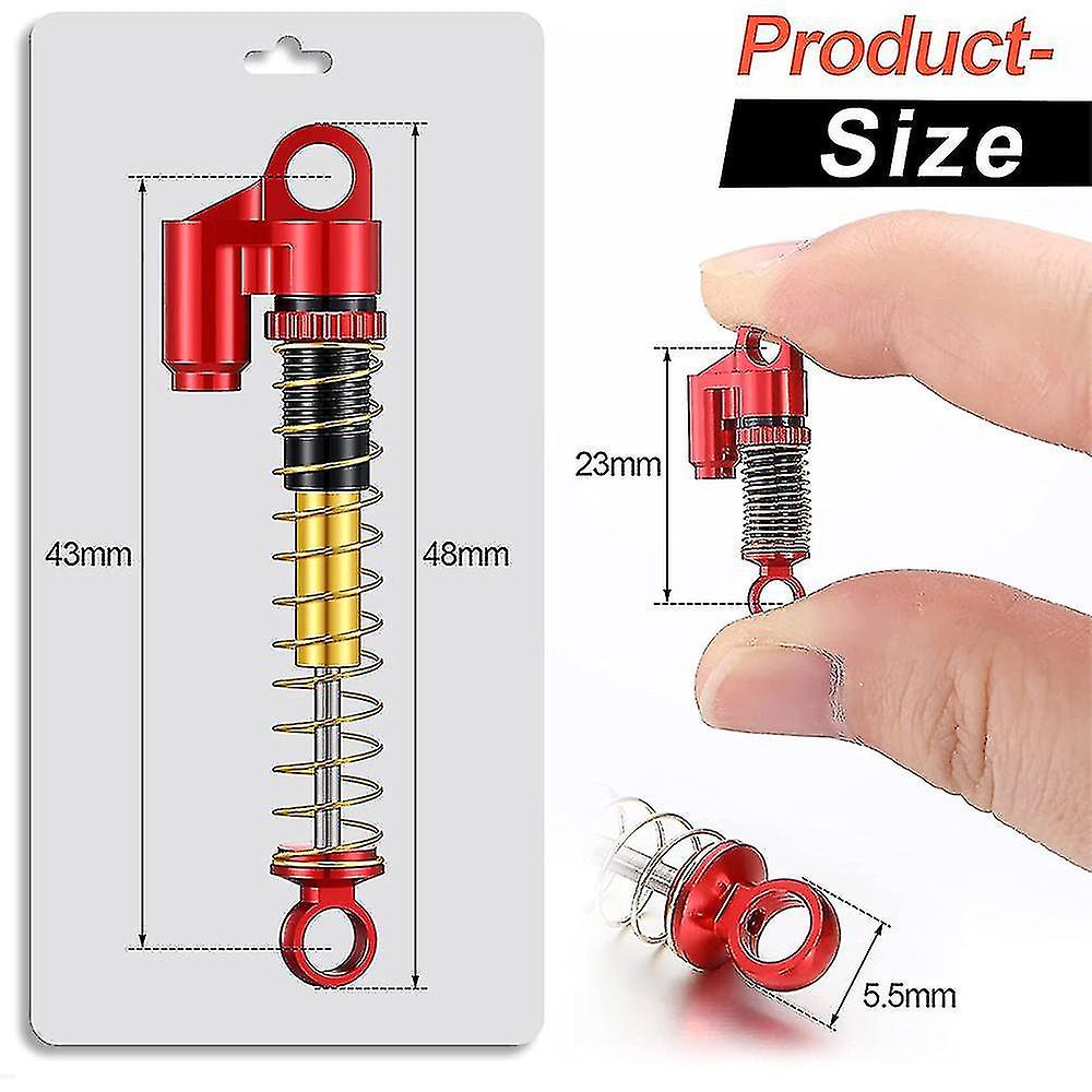 43mm Aluminum Alloy Damper Upgrade For 1/24 Rc Car Axial Scx24 Axi90081 Mini Crawler，red