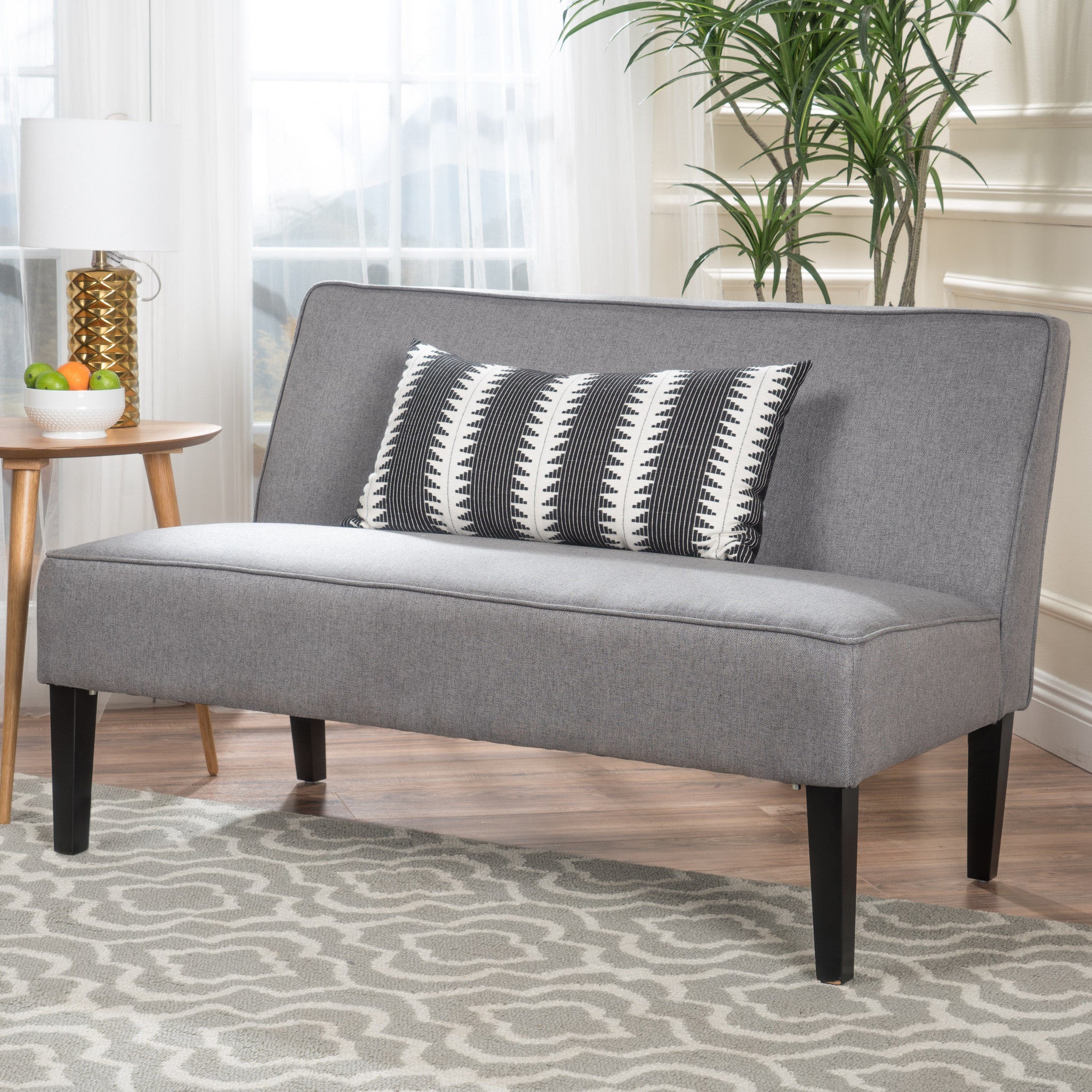 Chandler Grey Fabric Settee