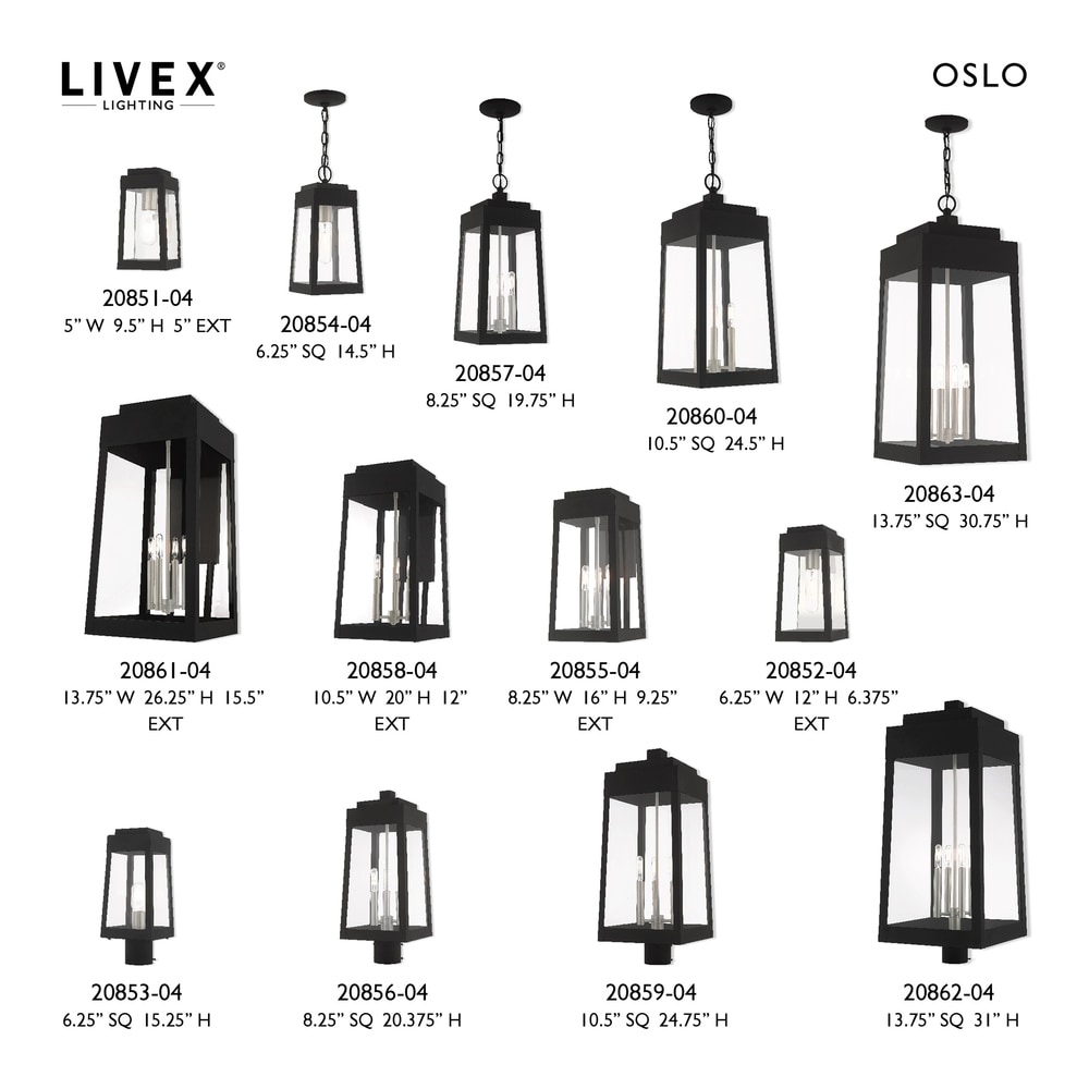 Livex Lighting Oslo 3 Light Outdoor Post Top Lantern   8.25\