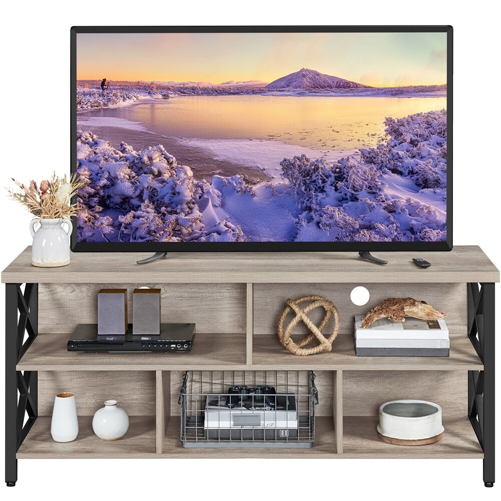 Yaheetech 65 Inch Industrial TV Stand with 5 Storage Cabinets for TVs