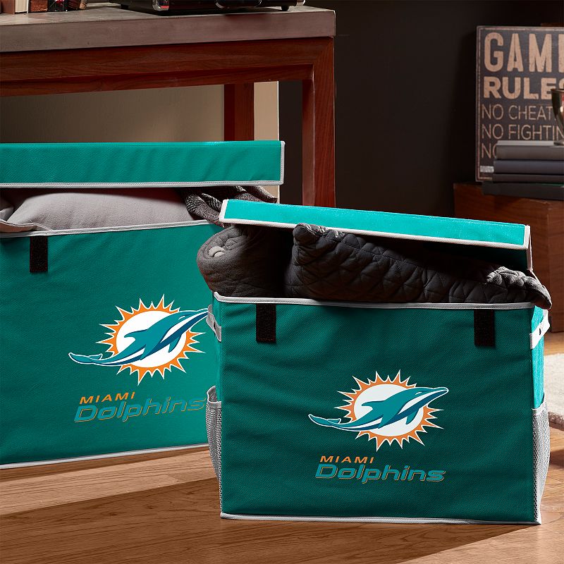 Franklin Sports Miami Dolphins Small Collapsible Footlocker Storage Bin