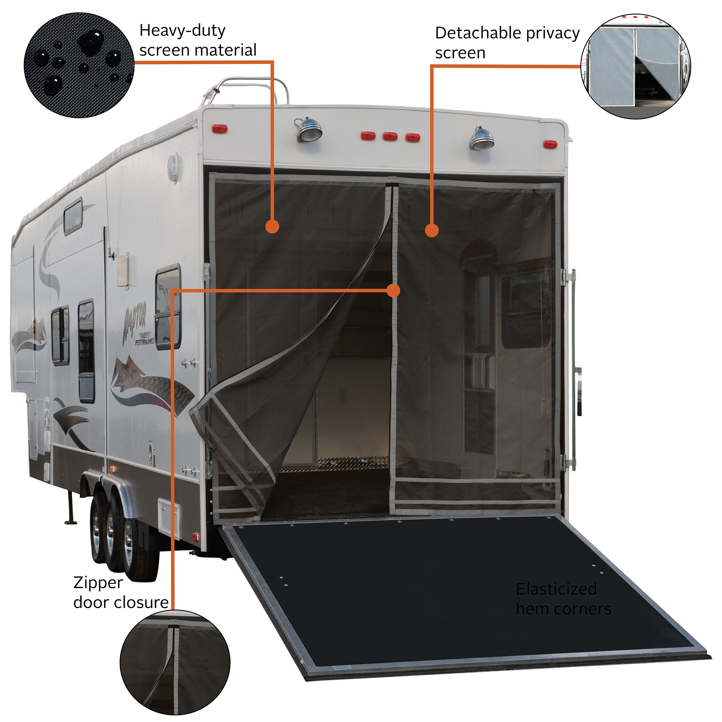 Classic Accessories OverDrive Toy Hauler Screen， Rear Opening 90.5