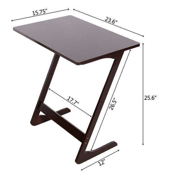 L-shaped bamboo sofa side table