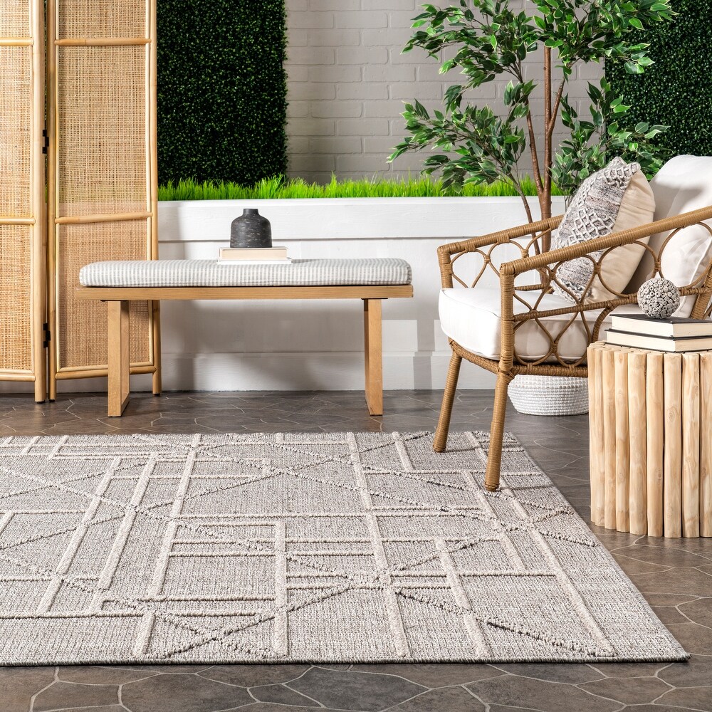 Brooklyn Rug Co Crissy Contemporary High Low Indoor/Outdoor Area Rug