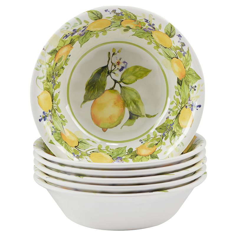 Certified International Lemon Zest 6-pc. Melamine All-Purpose Bowl Set