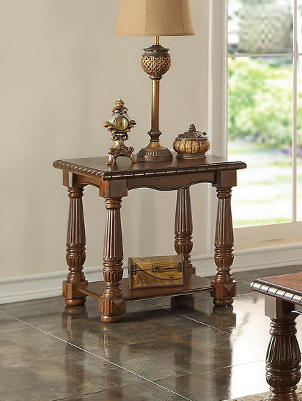 Traditional Formal Look Wooden 1pc End Table Livin...