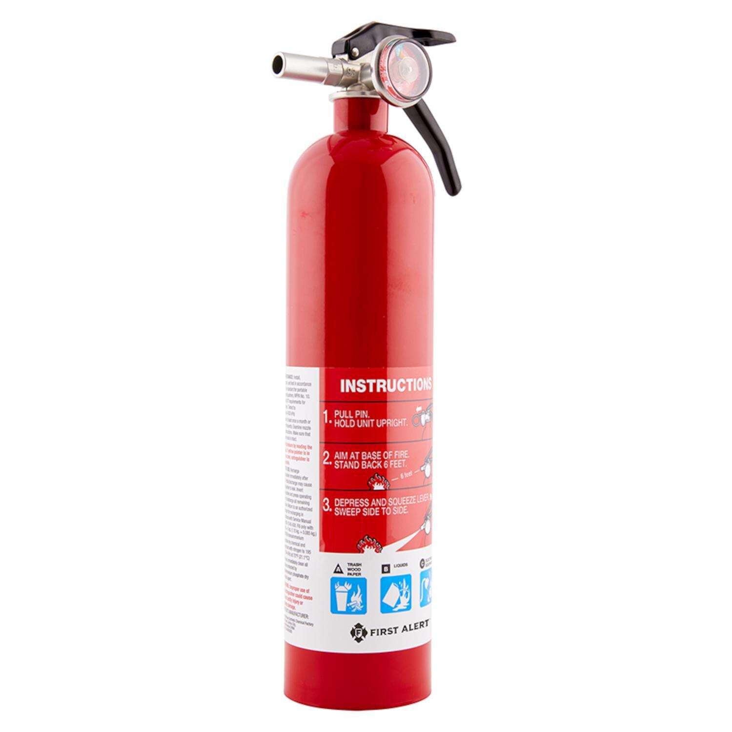 First Alert 2-3/4 lb Fire Extinguisher For Garage OSHA/US Coast Guard Agency Approval