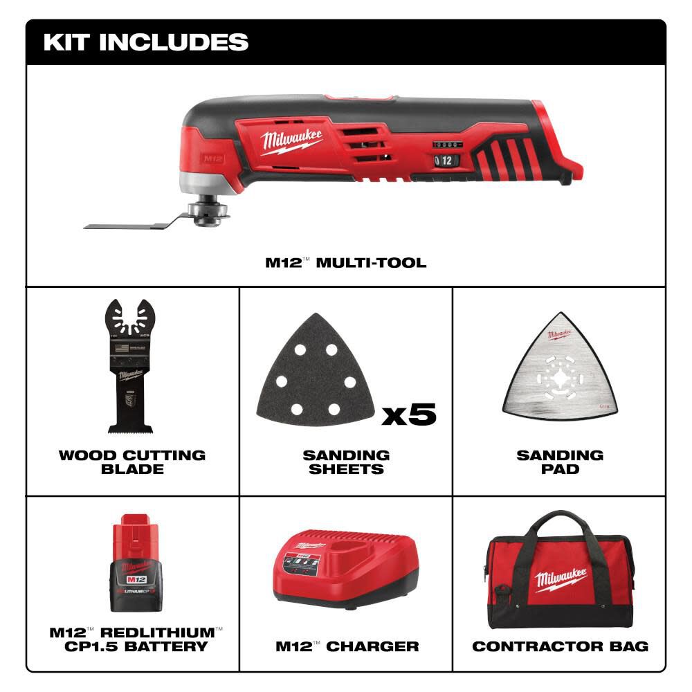 Milwaukee M12 Cordless Lithium-Ion Multi-Tool One Battery Kit 2426-21 from Milwaukee